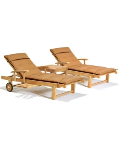 Bristol Outdoor Teak, 3 шт. Набор шезлонгов (2 шезлонга и 1 столик), созданный для Macy's
