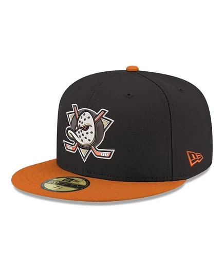 Мужская кепка New Era 59FIFTY Anaheim Ducks двухцветная, черная