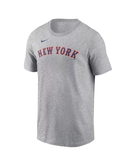 Мужская футболка Nike Francisco Lindor Heather Gray New York Metts с фирменным номером Fuse от Nike heather gray