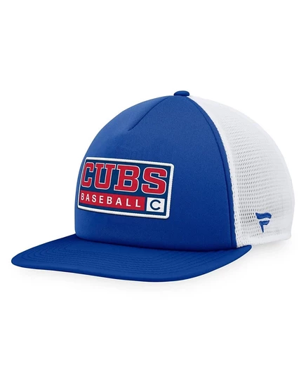 Мужская кепка-бейсболка Chicago Cubs Foam Trucker Snapback синего цвета Majestic Royal, белая