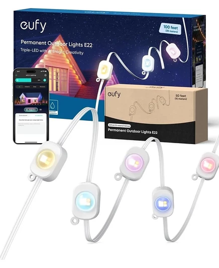 Уличная гирлянда eufy E22 RGBWW, 150 футов, 90 светодиодов