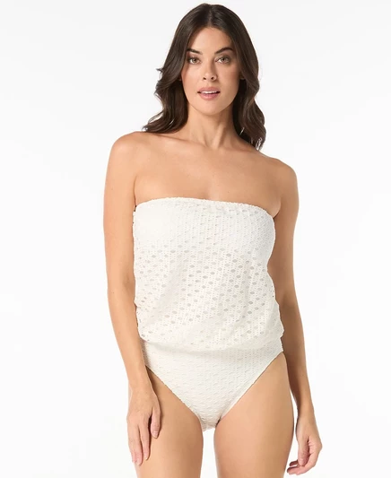Женский топ Carmen Marc Valvo Crochet Tankini, белый