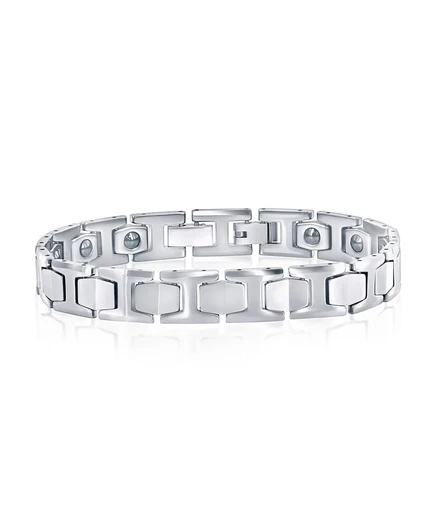 Мужской браслет Metallo Polished Magnetic Link из вольфрама, серебристый