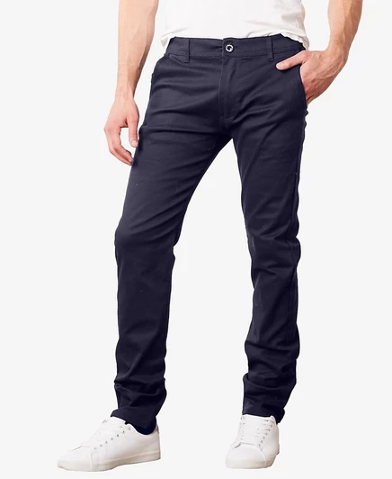  Мужские повседневные брюки-чино супер-стрейч Slim Fit blue