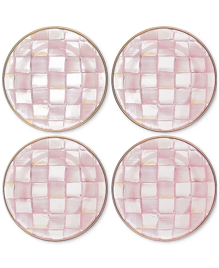 Набор закусочных тарелок Mackenzie-Childs Rosy Check, 4 шт