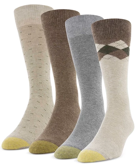 Мужские носки Gold Toe, 4 пары, разноцветные