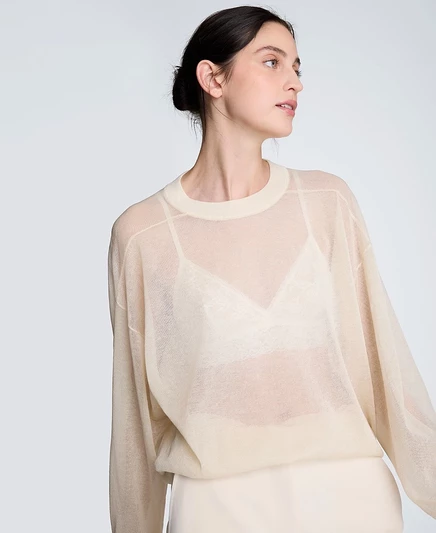 Женский свитер Kenneth Cole Oversized полупрозрачный, бежевый