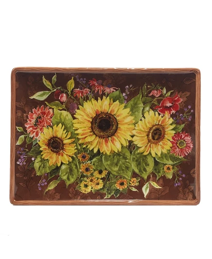 Прямоугольное сервировочное блюдо Certified International Harvest Blessings, разноцветное