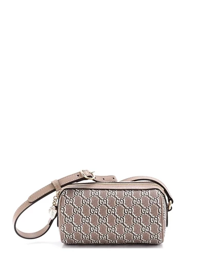 Женская сумка Pre-Owned Gucci Mini Cylindrical через плечо, коричневая