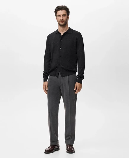Мужской кардиган из шерсти мериноса dark heather gray