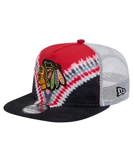 Мужская кепка New Era Throwback V-Dye Chicago Blackhawks, черно-красная