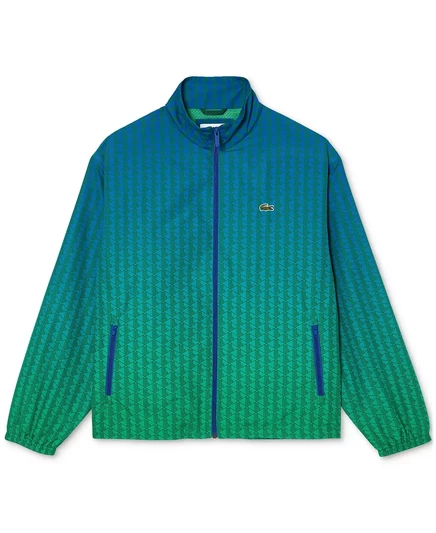 Мужская куртка Lacoste на молнии спереди с Гео-рисунком cobalt/calathea-roquette