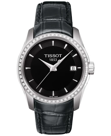 Женские часы Tissot Couturier 32 мм с бриллиантами, черные