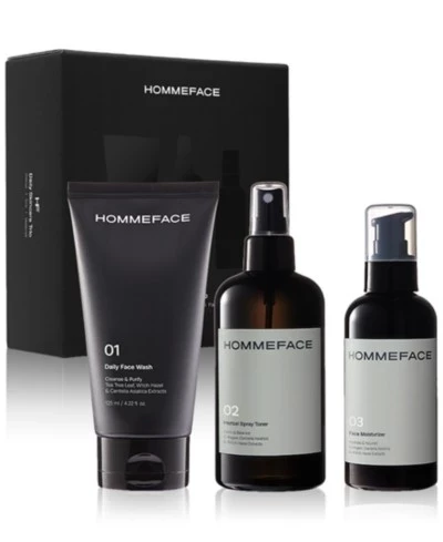 Мужской трехэтапный ежедневный уход за кожей HOMMEFACE heather grey