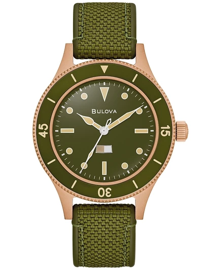 Мужские часы Bulova MIL-SHIPS, автоматические, зеленые