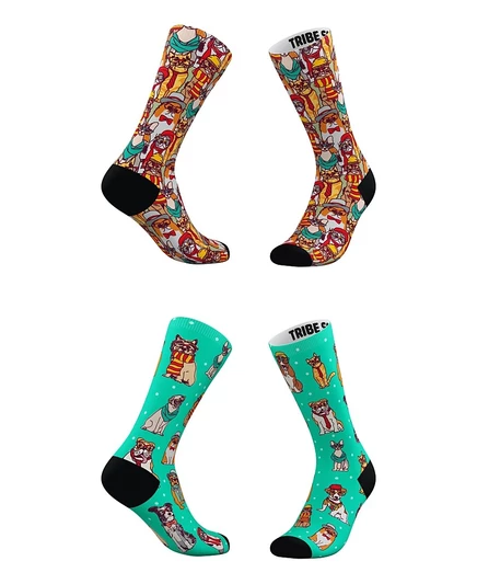 Носки унисекс Tribe Socks, 2 пары, с котиками, разноцветные