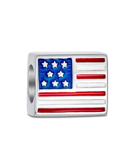 Шарм Bling Jewelry флаг США из серебра, разноцветный