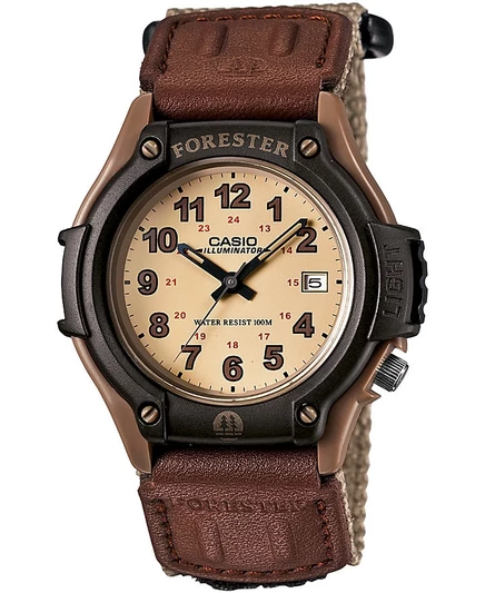 Мужские часы Casio Forester 41 мм с нейлоновым ремешком, коричневые