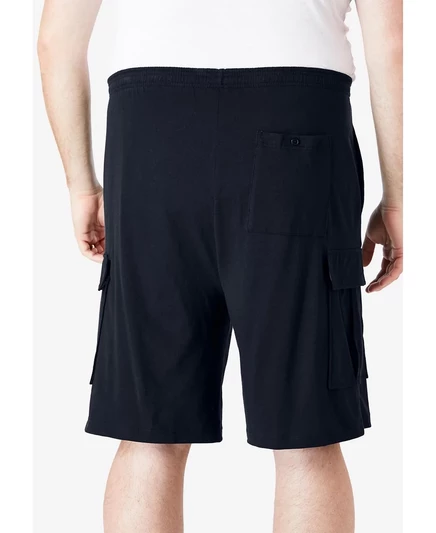 Мужские шорты карго KINGSIZE Tall трикотажные, черные