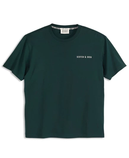 Мужская футболка SCOTCH & SODA Amsterdam с круглым вырезом и коротким рукавом зеленого цвета от SCOTCH & SODA