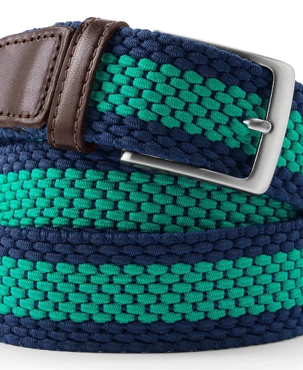  Мужской эластичный пояс из тесьмы glade green stripe