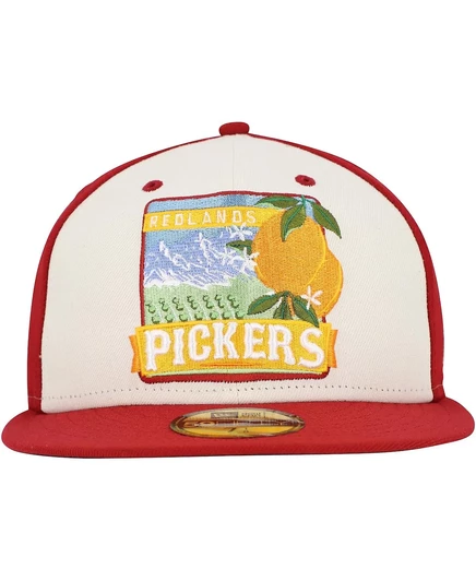 Мужская белая/красная кепка New Era Inland Empire 66ers Theme Night Redlands Pickers 59 размера 