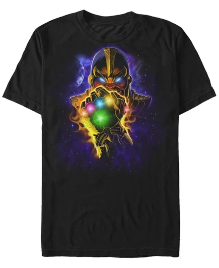 Мужская футболка с коротким рукавом из коллекции комиксов Marvel Starry Thanos Fist black