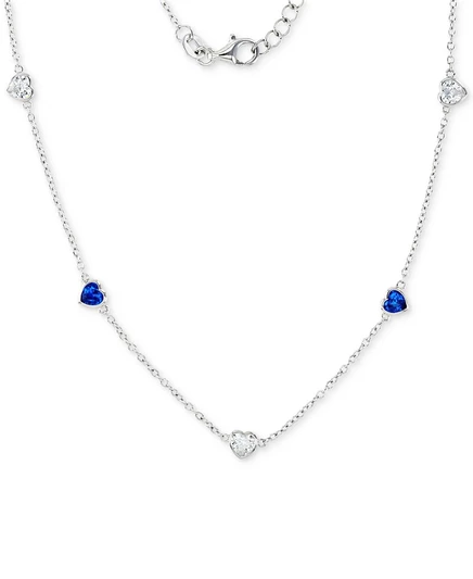 Колье Macy's с сердцами из синих фианитов