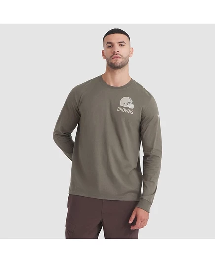 Мужская футболка с длинным рукавом Nike Cleveland Browns Salute to Service 2025, оливковая