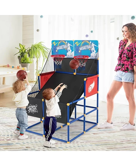 Игровой набор для аркадного баскетбола SUGIFT Kids с 4 баскетбольными мячами и шариковым насосом черного цвета