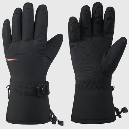Мужские лыжные перчатки Alpine Swiss с 3M Thinsulate, черные