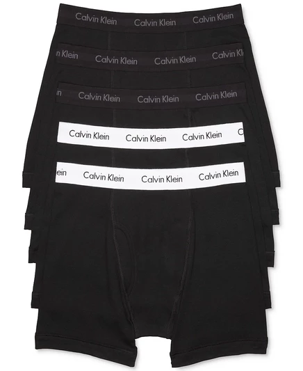 Мужские боксер-брифы Calvin Klein классические, 5 шт., черные