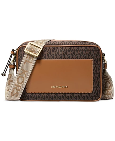 Сумка Michael Kors Jet Set нейлоновая, бежево-коричневая