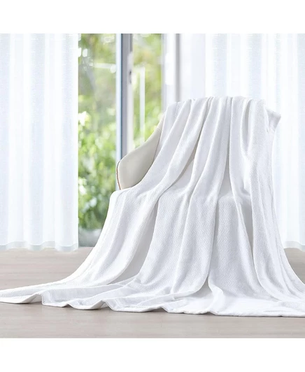 Плед Egyptian Linens 2-слойный хлопковый 127×178 см белый