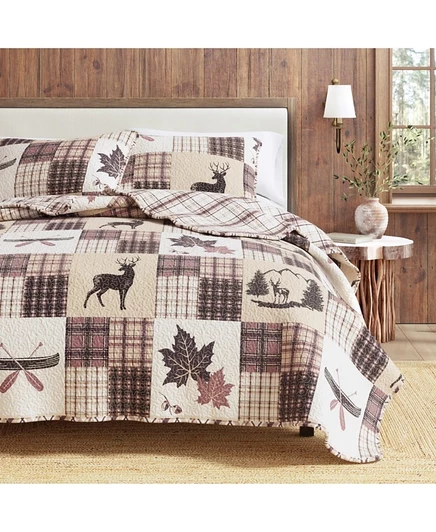 Стёганое покрывало Linery & Co Rustic Lodge, красное
