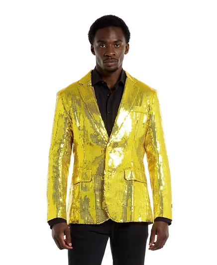 Мужской пиджак SUITMEISTER Shiny Party с пайетками, желтый