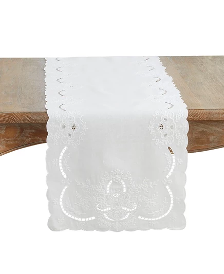 Дорожка на стол SARO Lifestyle льняная, 41×137 см, белая