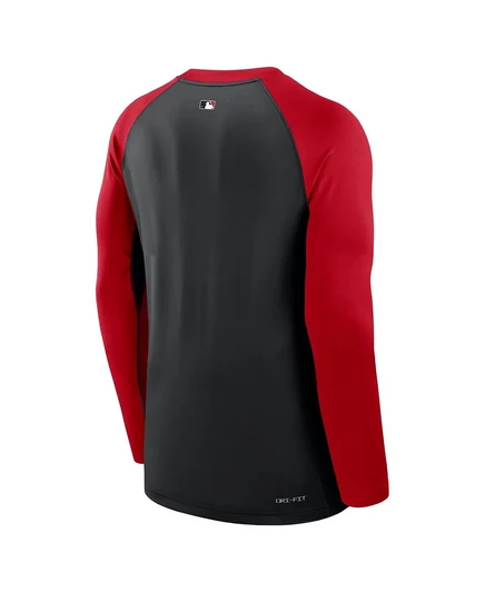 Мужская черно-красная футболка с длинным рукавом Nike Cincinnati Reds Authentic Collection Game Time Raglan Performance black, red