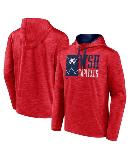 Мужская красная толстовка-пуловер Fanatics Washington Capitals Never Quit с капюшоном red