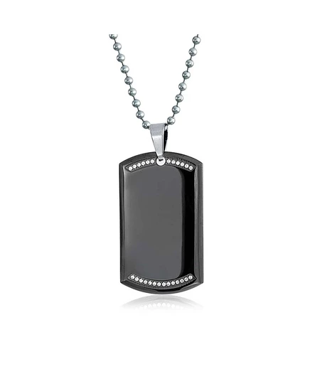 Подвеска Bling Jewelry CZ Edge на цепочке 61 см, черная