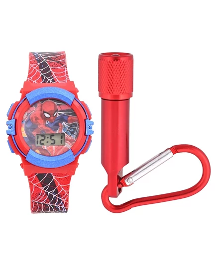 Детские часы Accutime Spiderman 39 мм с фонариком, красные