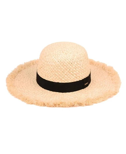 Гибкая шляпа из соломы рафии с необработанным краем от компании Epoch Hats коричнево-бежевого цвета