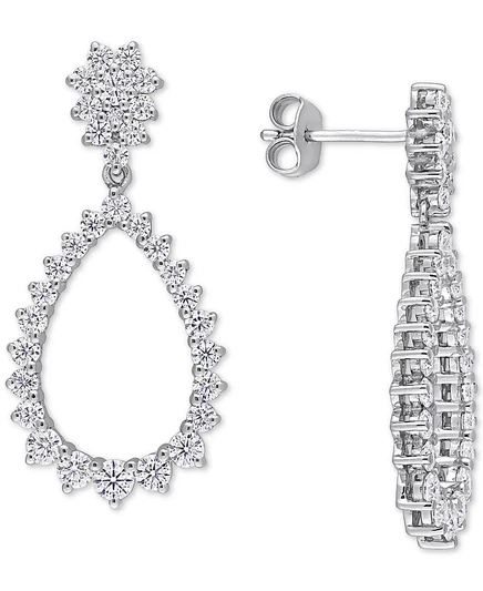 Серьги-подвески Macy's, муассаниты 2,2 карата, серебро