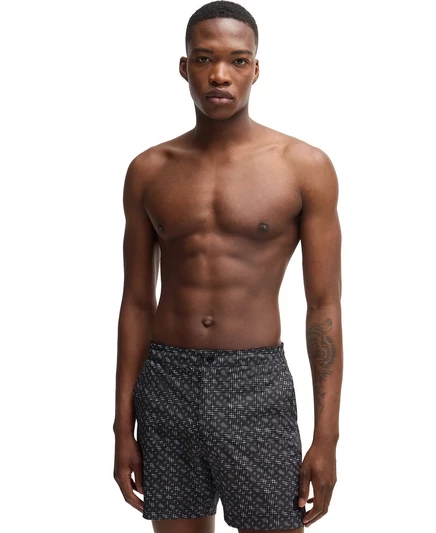 Мужские пляжные шорты Hugo Boss Monogram, черные