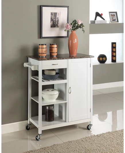 Кухонная тележка Kings Brand Furniture, белая