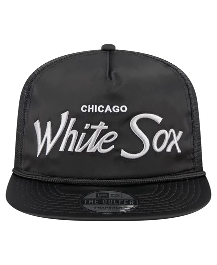 Мужская кепка New Era Chicago White Sox с ретро надписью, черная