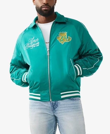 Мужская куртка-бомбер True Religion Crest, зеленая