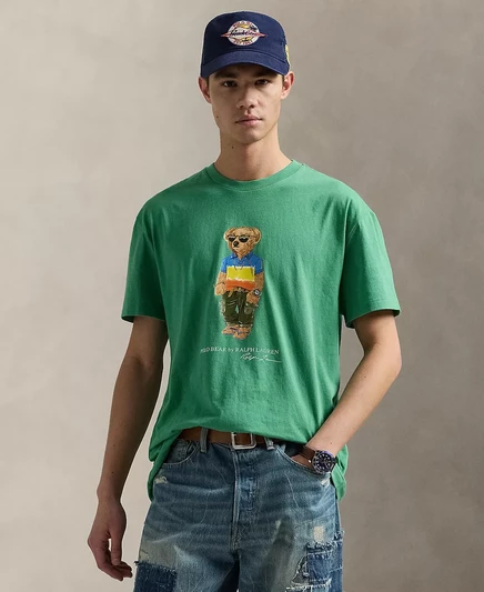  Мужская футболка из джерси Polo Bear классического кроя raft green beach bear