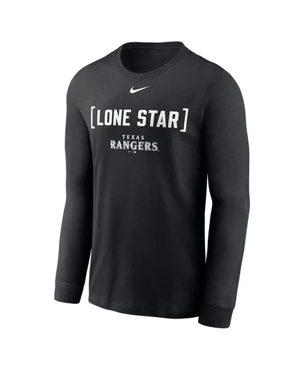 Мужская черная футболка с длинным рукавом Nike Texas Rangers  black