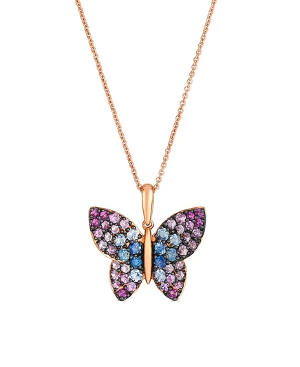 Подвеска Le Vian Butterfly с сапфирами, 14K розовое золото